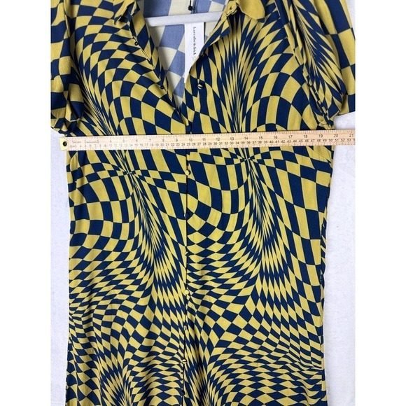 The Drop SIze M Karenbritchick Blue Green Button Down Maxi Dress - Picture 8 of 10